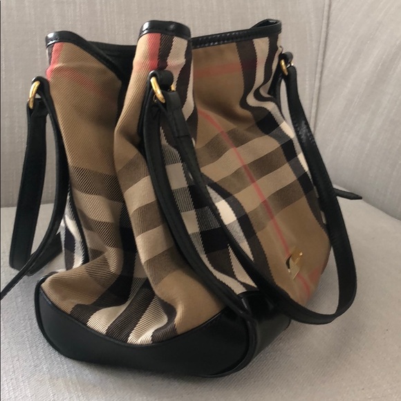 Burberry haymarket canvas and leather tote - Picture 3 of 6